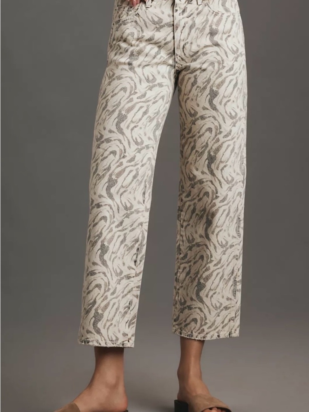 AMO Denim Billie Wide-Leg Mid Rise Crop  jeans In Savanna